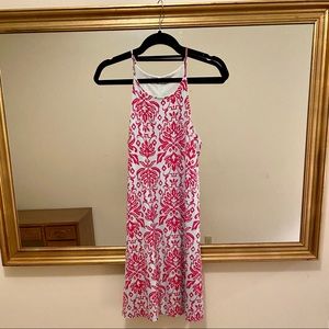 Mint and hot pink dress